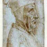 Leonardo - Testa di vecchio di profilo verso destra con ampio cappello, mostra, firenze