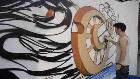 particolare murales, firenze